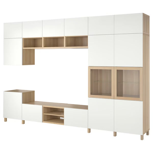 Delta TV storage combination with glass doors, 360x42x240 cm
