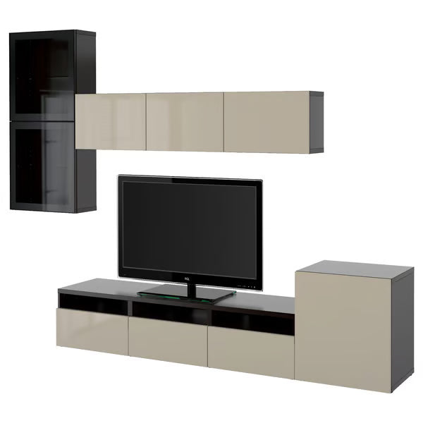 Delta TV  storage combination with glass doors, 300x42x211cm