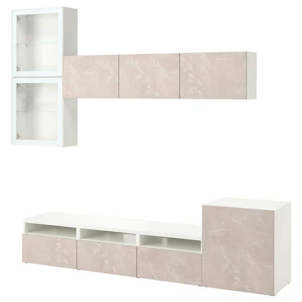 Delta TV  storage combination with glass doors, 300x42x211cm
