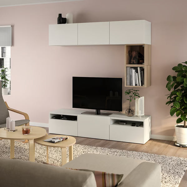 Delta TV storage combination with display cubes, 180x42x166cm