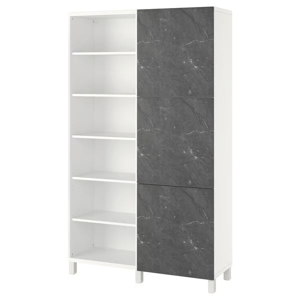 Delta cabinet with doors and shelves, 120x42x202cm