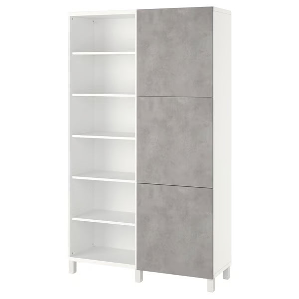 Delta cabinet with doors and shelves, 120x42x202cm