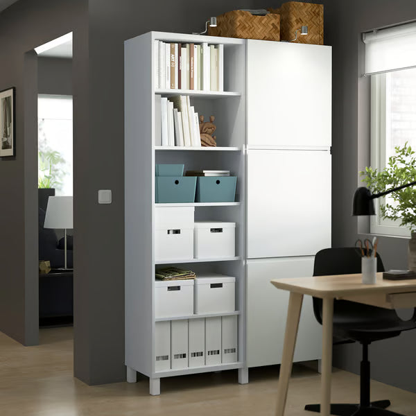 Delta cabinet with doors and shelves, 120x42x202cm