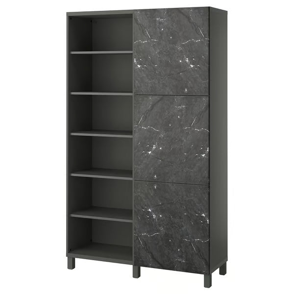 Delta cabinet with doors and shelves, 120x42x202cm