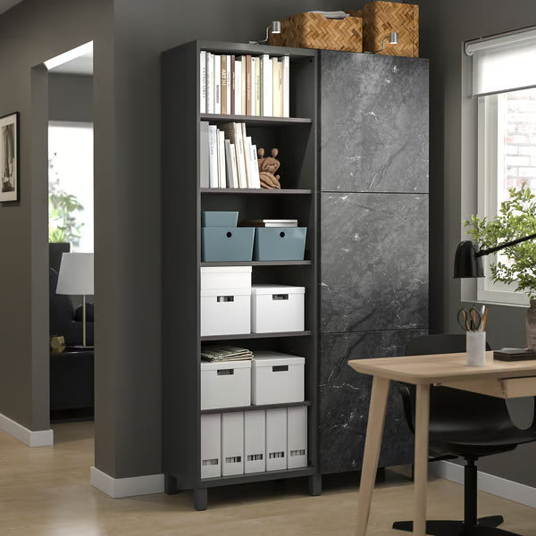 Delta cabinet with doors and shelves, 120x42x202cm