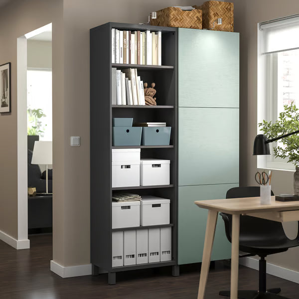 Delta cabinet with doors and shelves, 120x42x202cm