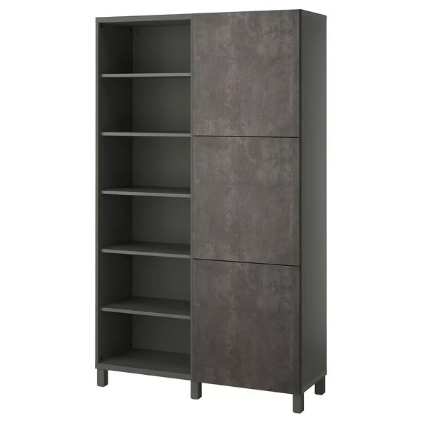 Delta cabinet with doors and shelves, 120x42x202cm