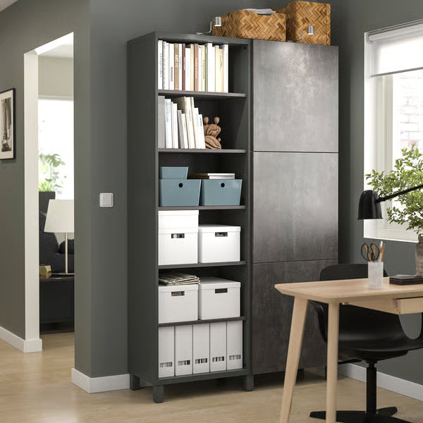 Delta cabinet with doors and shelves, 120x42x202cm