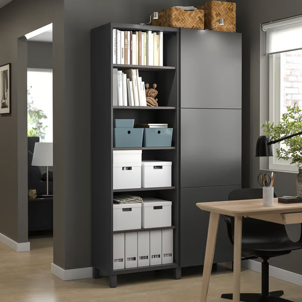 Delta cabinet with doors and shelves, 120x42x202cm