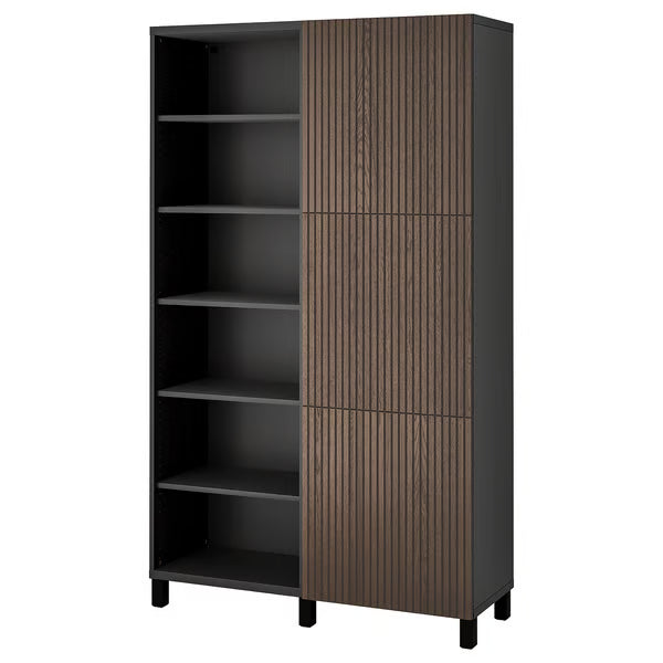 Delta cabinet with doors and shelves, 120x42x202cm