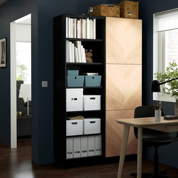 Delta cabinet with doors and shelves, 120x42x202cm