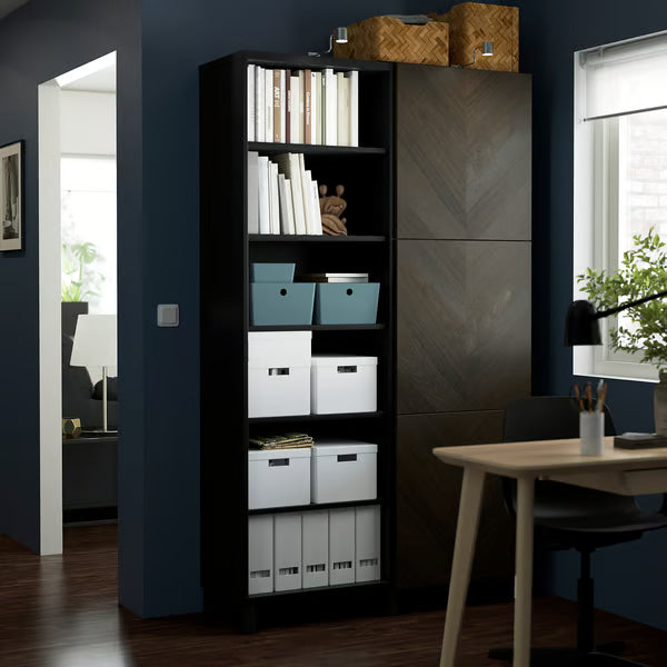 Delta cabinet with doors and shelves, 120x42x202cm