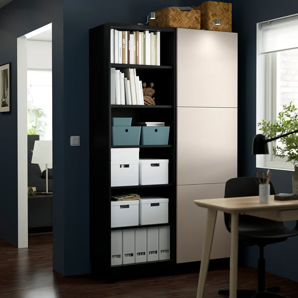 Delta cabinet with doors and shelves, 120x42x202cm
