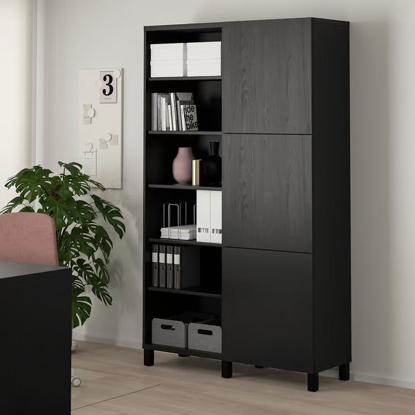 Delta cabinet with doors and shelves, 120x42x202cm