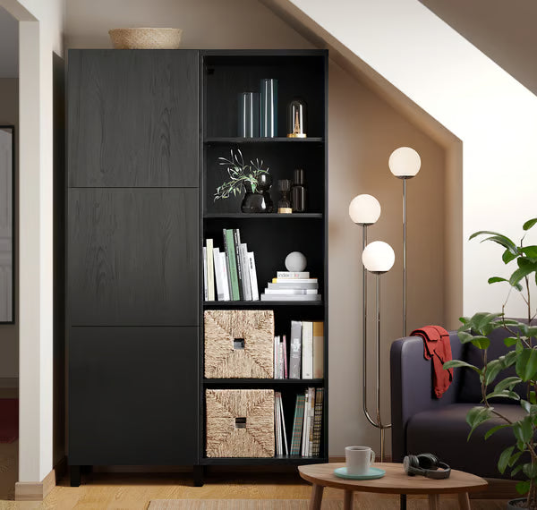 Delta cabinet with doors and shelves, 120x42x202cm