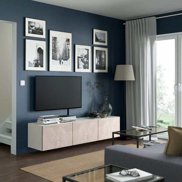 كونسول حائط دلتا للتلفاز مع 3 أبواب، 180 × 42 × 38 سم