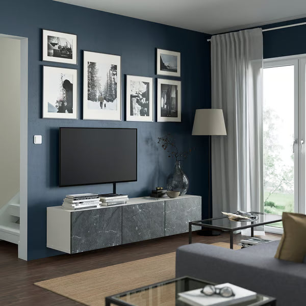 كونسول حائط دلتا للتلفاز مع 3 أبواب، 180 × 42 × 38 سم