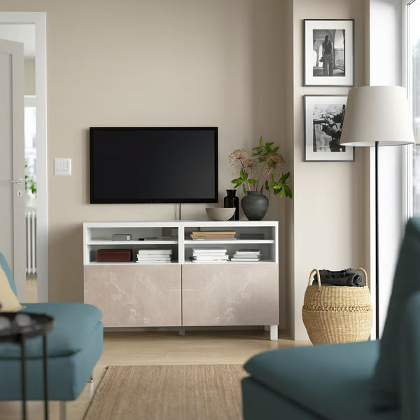 Delta TV media console with 2 Doors/2 Shelves, 120x42x74cm
