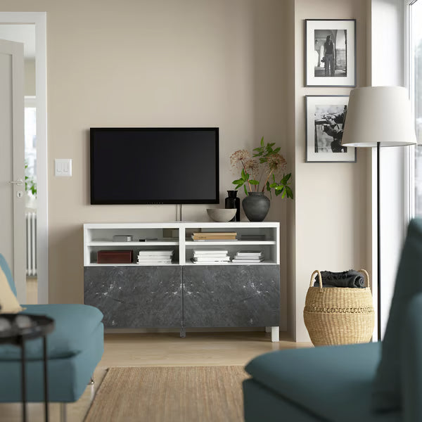 Delta TV media console with 2 Doors/2 Shelves, 120x42x74cm