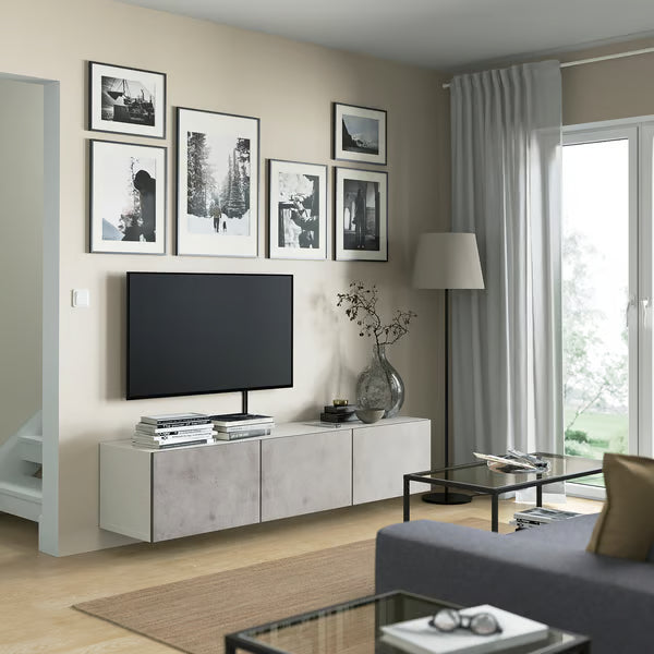 كونسول حائط دلتا للتلفاز مع 3 أبواب، 180 × 42 × 38 سم