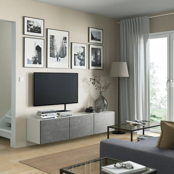 كونسول حائط دلتا للتلفاز مع 3 أبواب، 180 × 42 × 38 سم