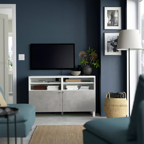Delta TV media console with 2 Doors/2 Shelves, 120x42x74cm