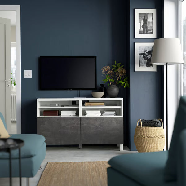 Delta TV media console with 2 Doors/2 Shelves, 120x42x74cm