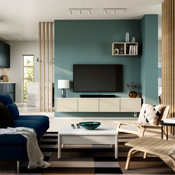 Delta Hanged TV cabinet With 4 Doors, 240x42x38cm