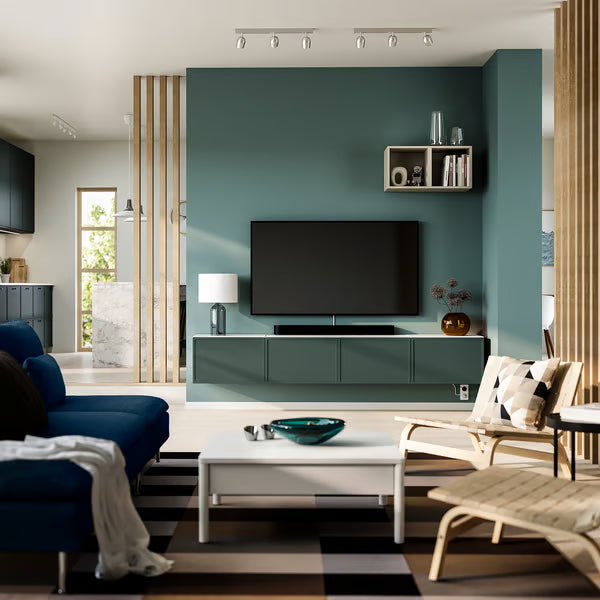 Delta Hanged TV cabinet With 4 Doors, 240x42x38cm