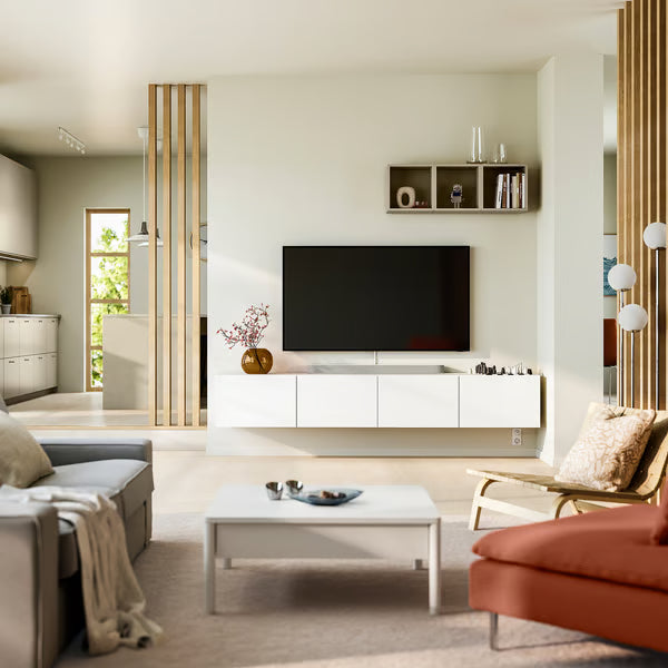 Delta Hanged TV cabinet With 4 Doors, 240x42x38cm