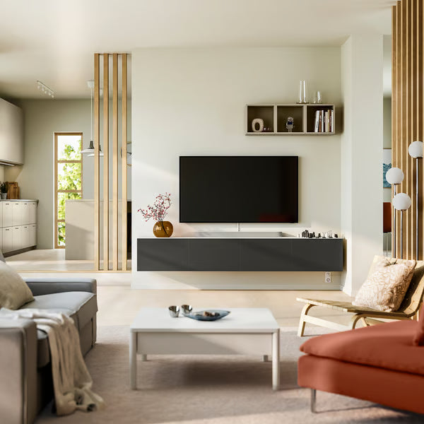 Delta Hanged TV cabinet With 4 Doors, 240x42x38cm