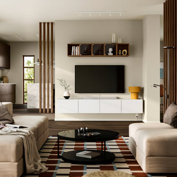 Delta Hanged TV cabinet With 4 Doors, 240x42x38cm