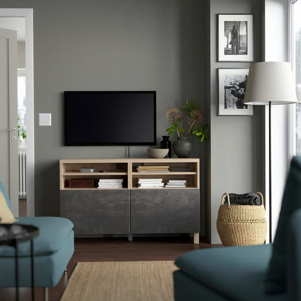 Delta TV media console with 2 Doors/2 Shelves, 120x42x74cm