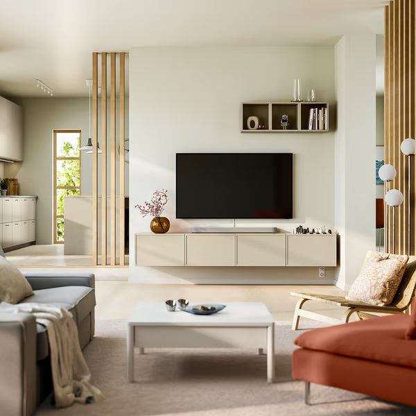 Delta Hanged TV cabinet With 4 Doors, 240x42x38cm