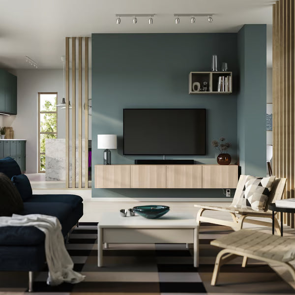 Delta Hanged TV cabinet With 4 Doors, 240x42x38cm