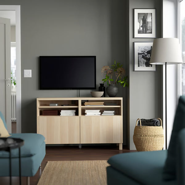 Delta TV media console with 2 Doors/2 Shelves, 120x42x74cm
