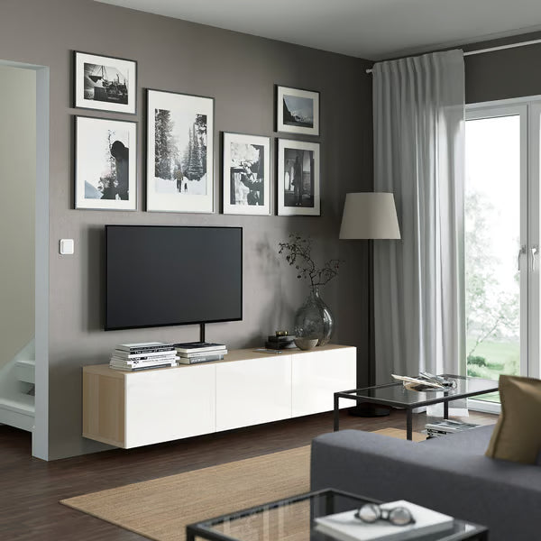 كونسول حائط دلتا للتلفاز مع 3 أبواب، 180 × 42 × 38 سم