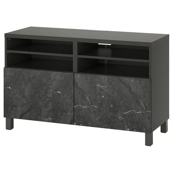 Delta TV media console with 2 Doors/2 Shelves, 120x42x74cm