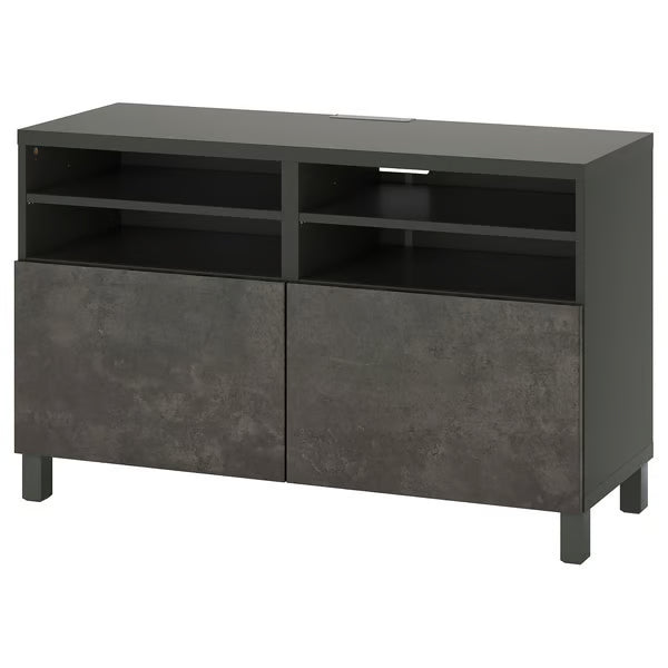 Delta TV media console with 2 Doors/2 Shelves, 120x42x74cm