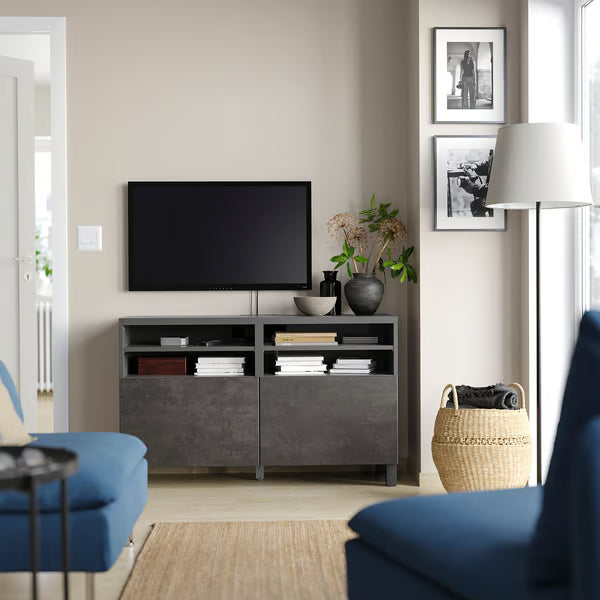 Delta TV media console with 2 Doors/2 Shelves, 120x42x74cm