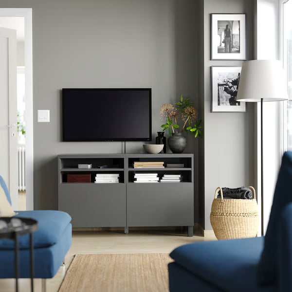 Delta TV media console with 2 Doors/2 Shelves, 120x42x74cm