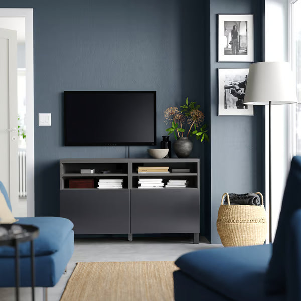 Delta TV media console with 2 Doors/2 Shelves, 120x42x74cm