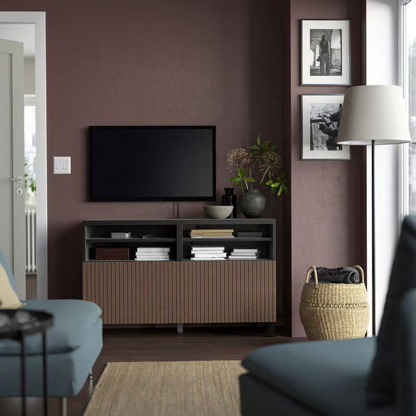Delta TV media console with 2 Doors/2 Shelves, 120x42x74cm