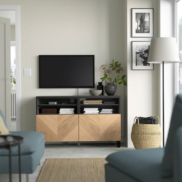 Delta TV media console with 2 Doors/2 Shelves, 120x42x74cm