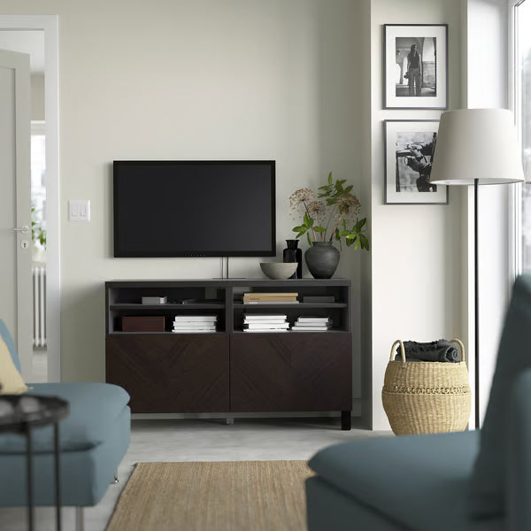 Delta TV media console with 2 Doors/2 Shelves, 120x42x74cm