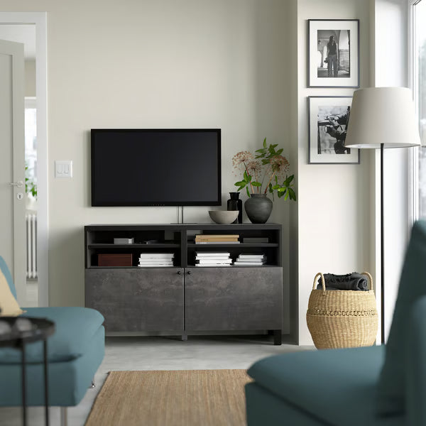 Delta TV media console with 2 Doors/2 Shelves, 120x42x74cm