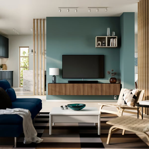 Delta Hanged TV cabinet With 4 Doors, 240x42x38cm