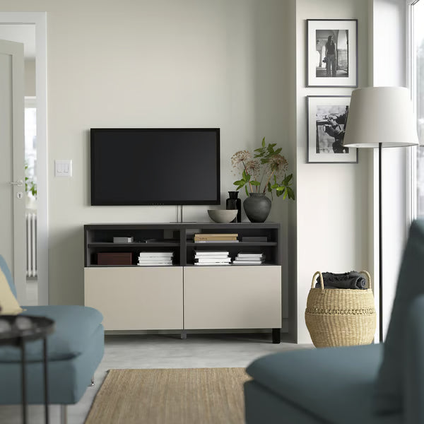 Delta TV media console with 2 Doors/2 Shelves, 120x42x74cm