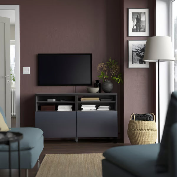 Delta TV media console with 2 Doors/2 Shelves, 120x42x74cm