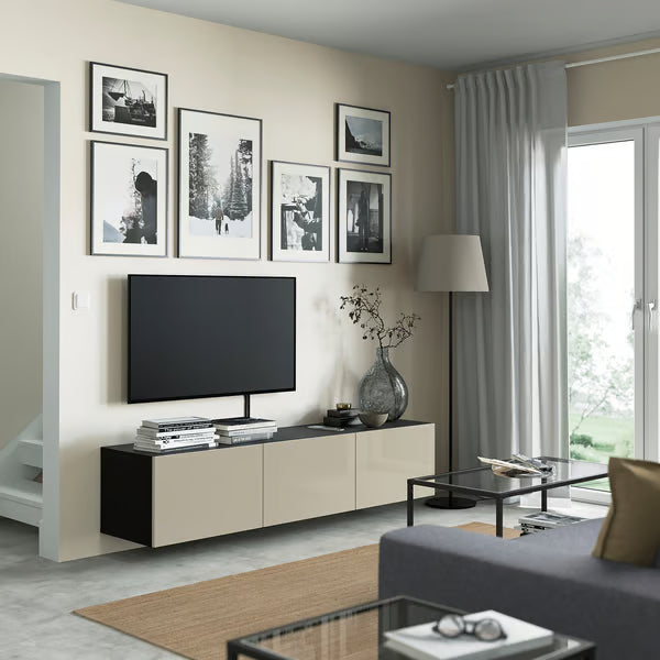كونسول حائط دلتا للتلفاز مع 3 أبواب، 180 × 42 × 38 سم
